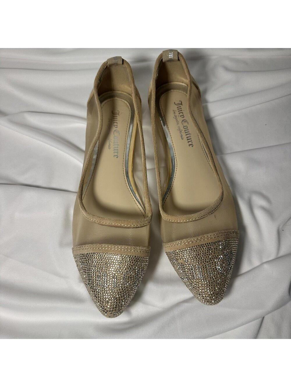 Juicy Couture Penny Nude-C Embellished Flats Women's Size 8